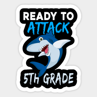 Shark Kids Ready To Attack 5Th Grade Boys Back To School Sticker
